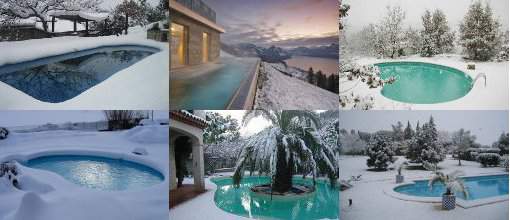 hivernage, des piscines sous la neige